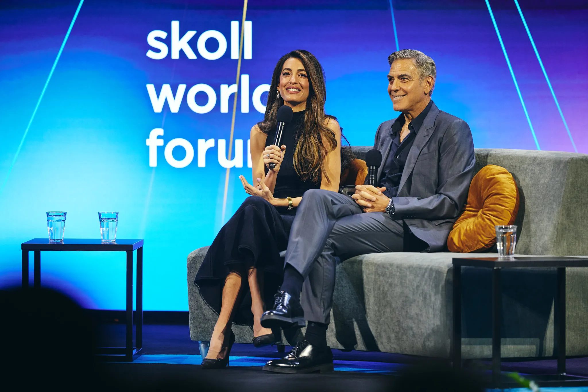 Amal and George Clooney at SkollWF 2024 Closing Plenary